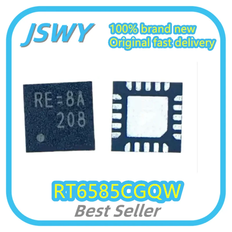 (10/50pcs) RT6585CGQW RT6585C Genuine Original Switching Regulator IC Chip Silkscreen RE=Open WQFN-20 Electronics
