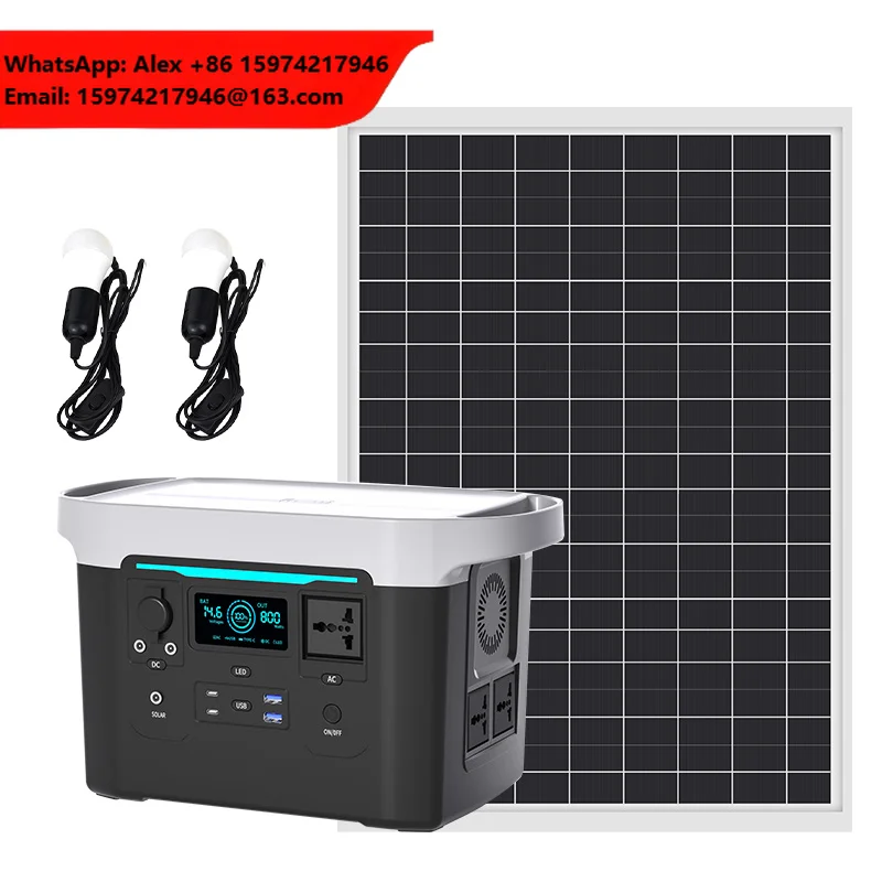 Outdoor Portable Power Station Solar Generator MPPT Controller Pure Sine Wave Lithium Ion EU Home Use Auto-Direct Solar Battery