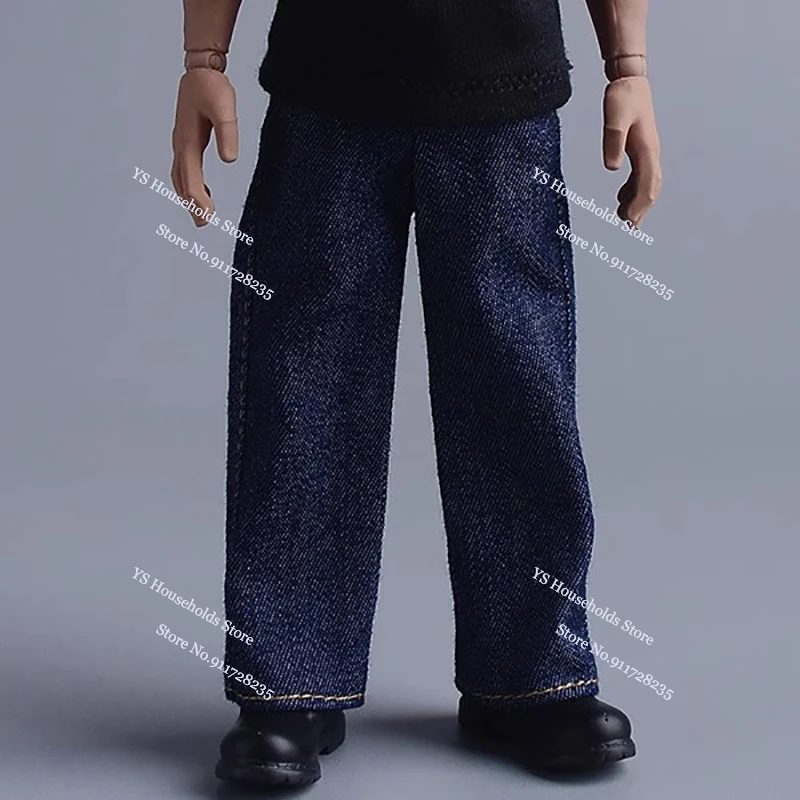 1/12 Man Figure Loose Jeans Casual Denim Pants Toys Clothes Accessory For 6inch C4A Romankey Notaman DLZ Male Soldier Body