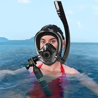 DIDEEP Mini Scuba Diving Tank with Sub-Mask, 0.5L Dive Portable Lungs Kit，Underwater Breathing System for Family