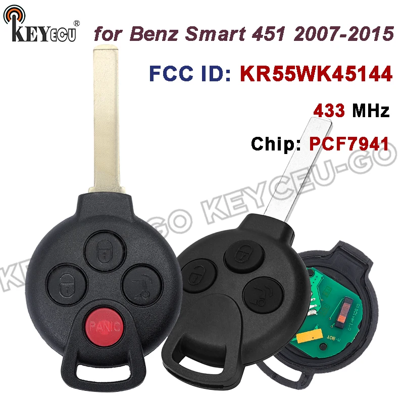 

Чип KEYECU 434 МГц PCF7941 KR55WK45144 для Mercedes Benz Smart 451 2007 2008 2009 2010 2011 2012 2013 2014 2015 дистанционный брелок
