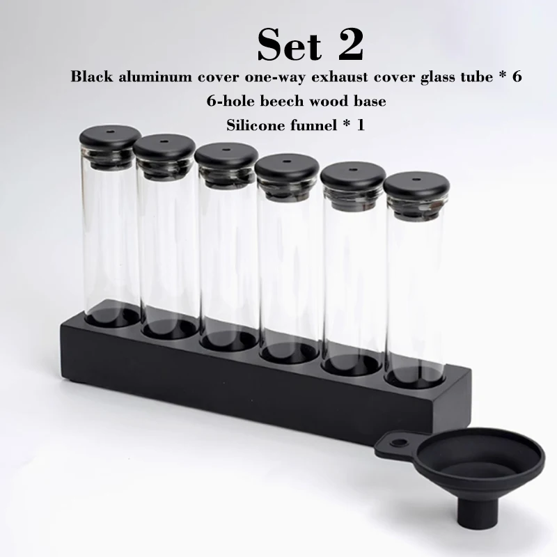 Coffee Bean Packaging Glass Bottle Metal Cap One Way Exhaust Valve Storage Tube Display  Storage Sealed Jar Odor 150mm 120mm