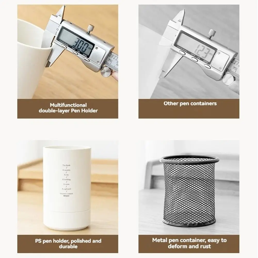 حامل قلم إبداعي موفر للمساحة صندوق تخزين مكتبي قابل للفصل من البلاستيك المتين لتخزين فرشاة المكياج دلو تخزين فرشاة المكياج #3