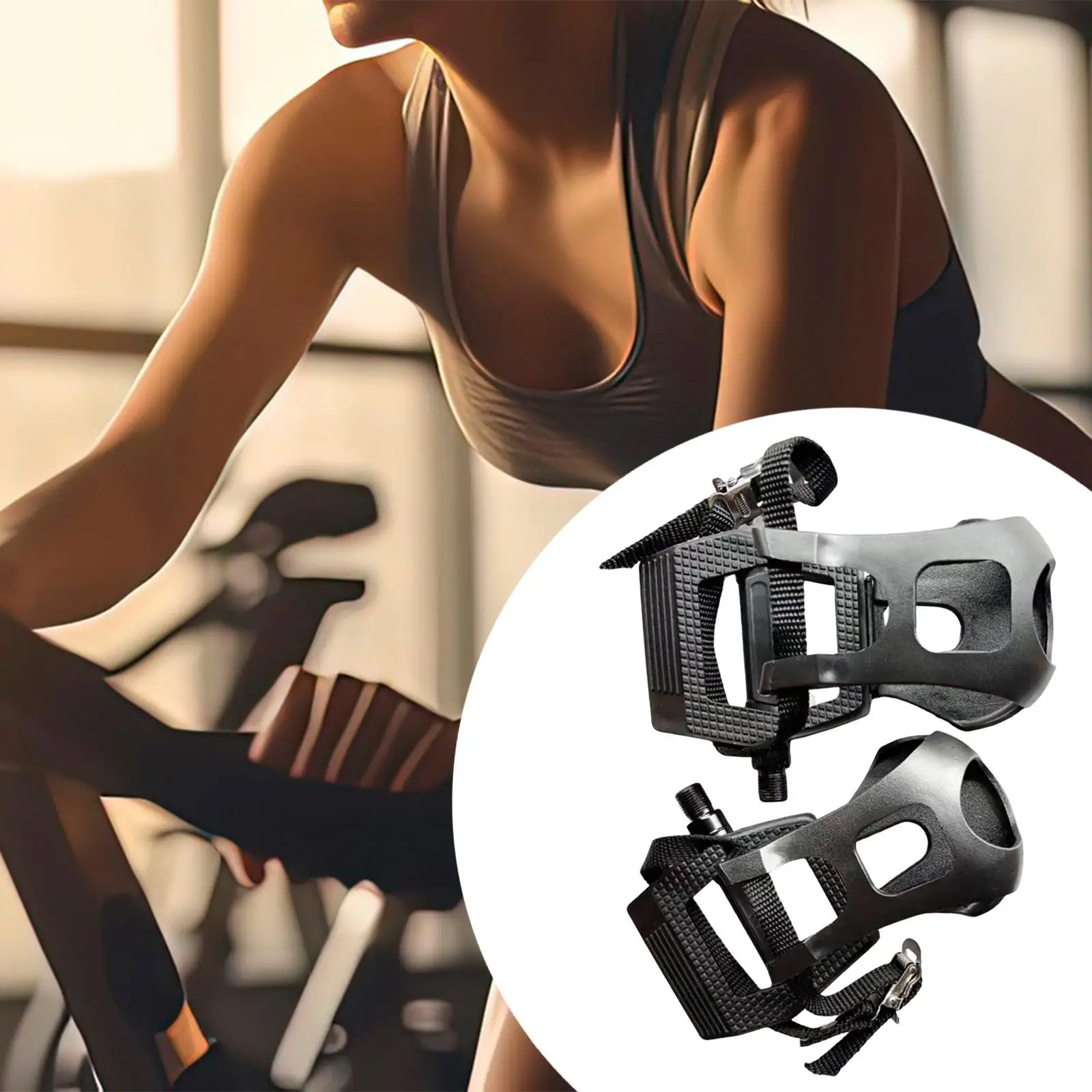 1 زوج M14 ممارسة دواسات الدراجة 5.9x4.3 بوصة استبدال الأجزاء مع قفص مشبك اصبع القدم #3