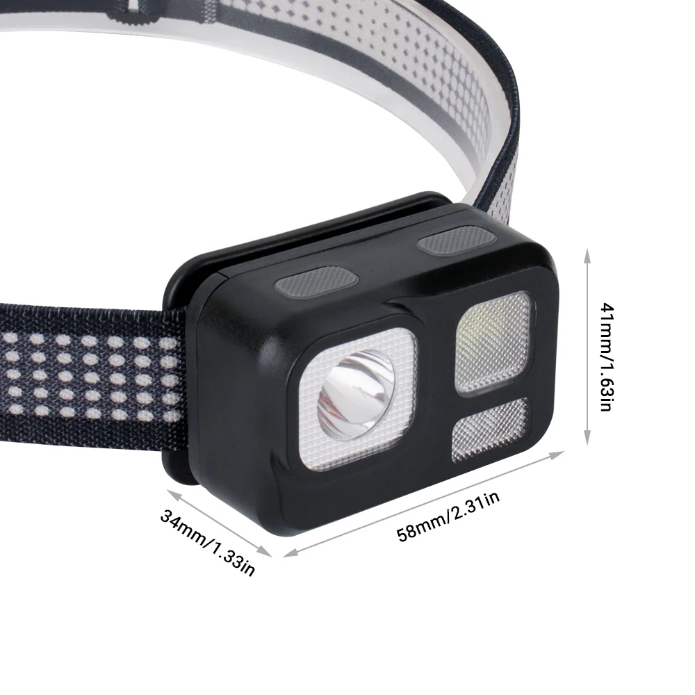 BORUiT-linterna frontal LED de alta potencia, luces delanteras para pesca al aire libre, iluminación portátil, reflector para Camping