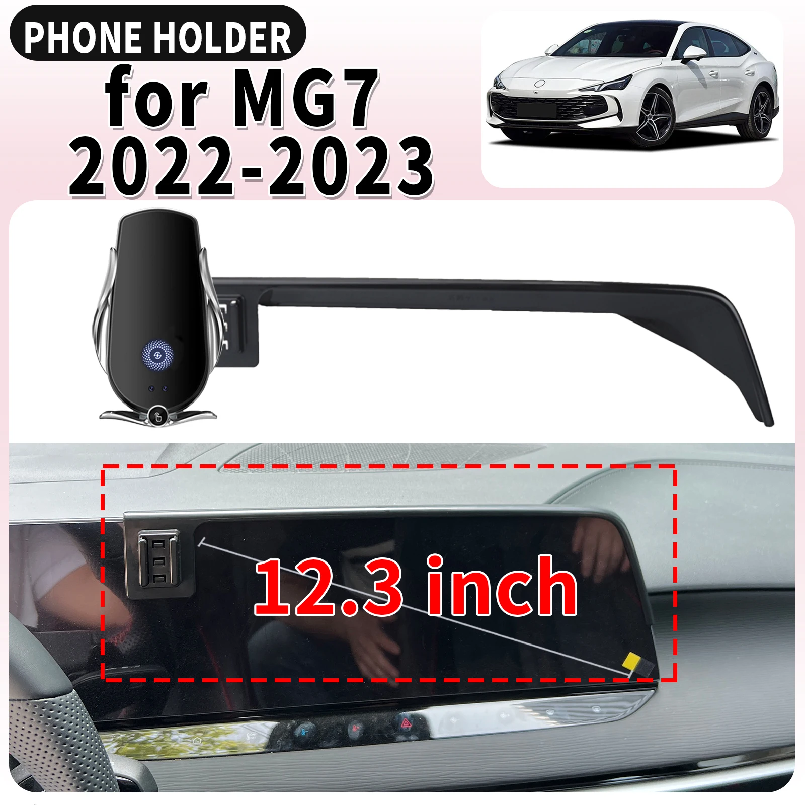 

fit for MG7 MG 7 2022 2023 12.3 inch ​​Screen Base Mount Phone Holder Dedicated Clip-On Navigation Bracket Car​​ accessoires