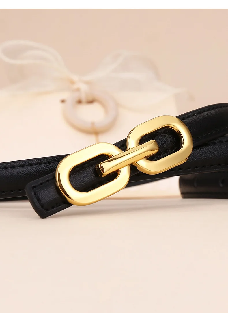 Hochwertiger Damengürtel; Feine und leichte Luxus-Modeaccessoires; Ledergürtel für Damen; Vielseitiger 8-förmiger Gürtel für – Detail 26