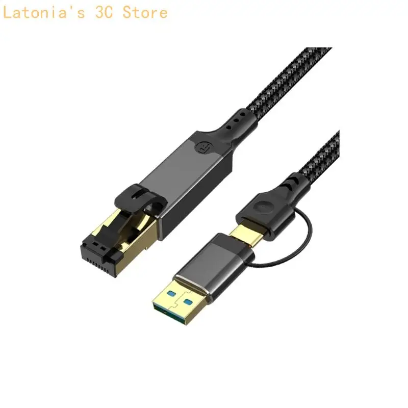 RJ45 Ethernet Access Cable for USB Devices, Gigabit Internet Link for Streaming, Downloads and Office Study Use X3UB