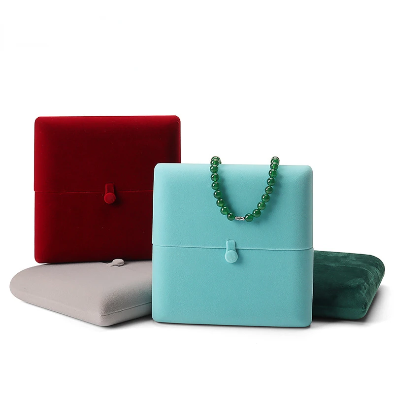 Velvet Double-Sided Opening Jewelry Packaging Box Display Ring Box Pendant Necklace Bracelet Organizer Storage Box