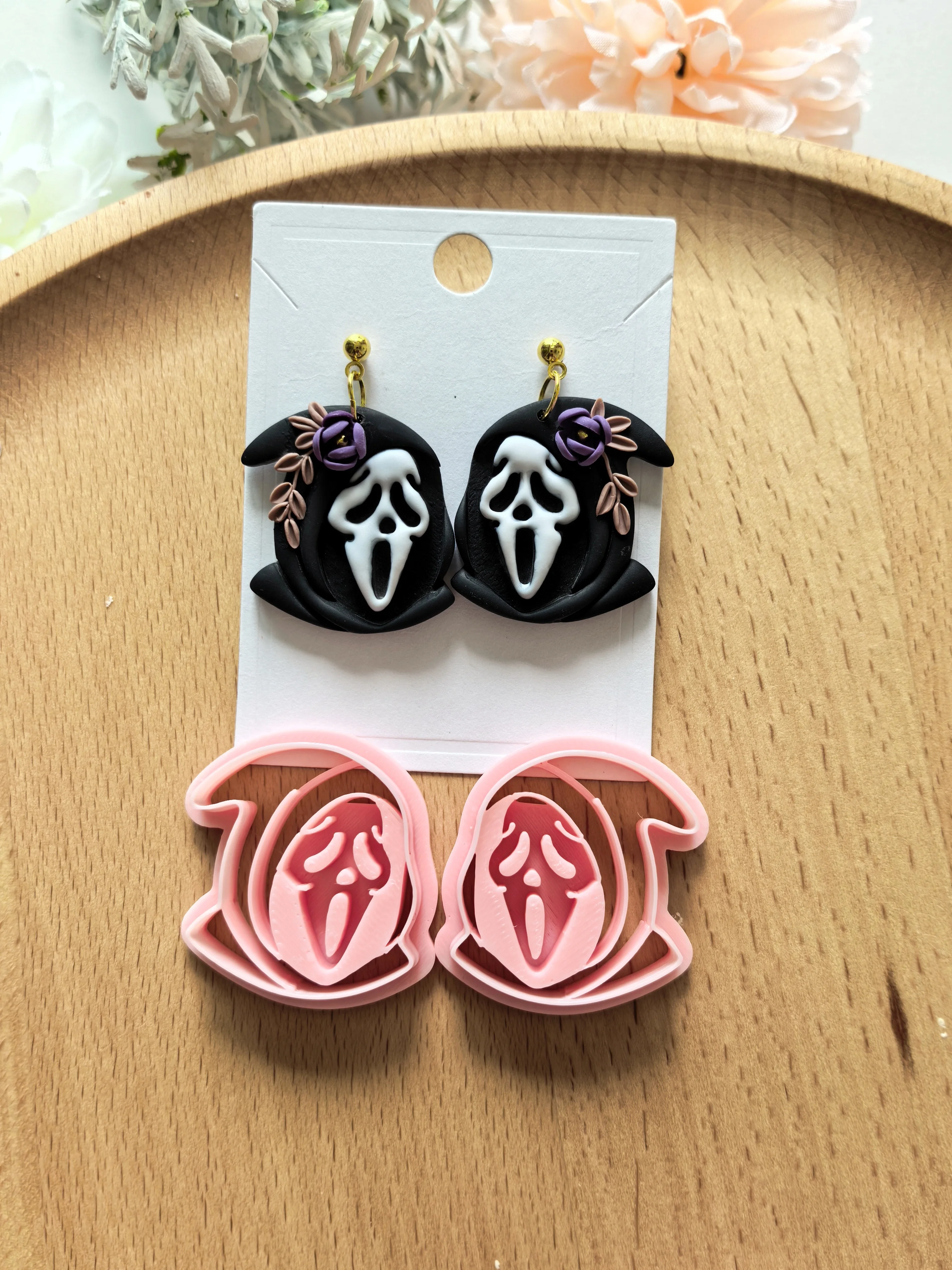 Halloween Series Polymer Clay Cutter Skull/Ghost/Bat/Spider/Crow Shaped Clay Cutting Molds For DIY Earring Jewelry Hand Tools view 5