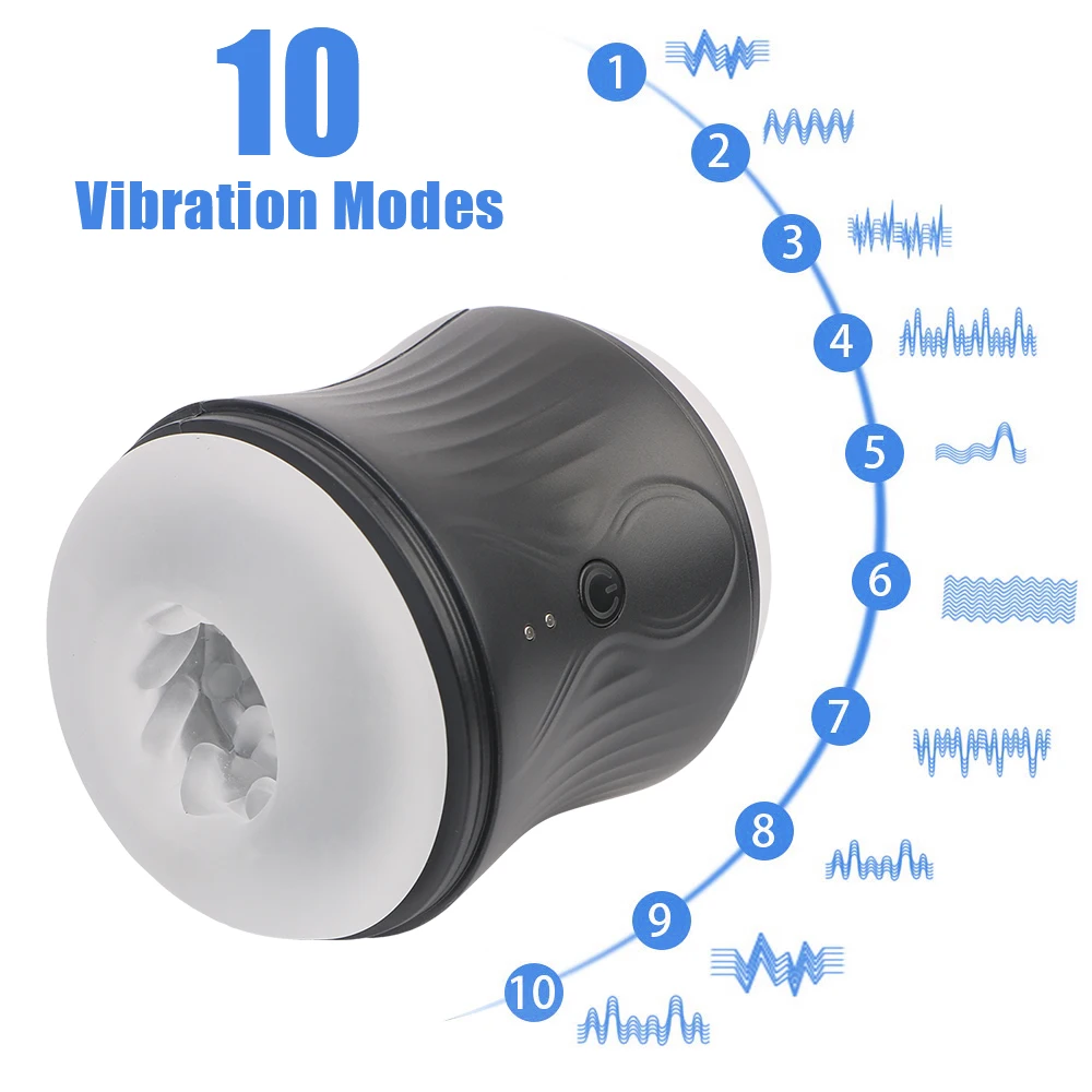 ذكر الاستمناء 10 طرق الاهتزاز مزدوجة الوجهين الجنس لعب للرجال التلقائي TPE جهاز استمناء واقعية كس اللسان