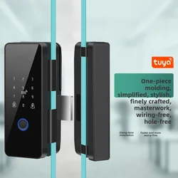 Tuya Tuya Smart Company Office Sliding Door Frameless Electronic Lock Single Door Free Opening Glass Door Fingerprint Lock