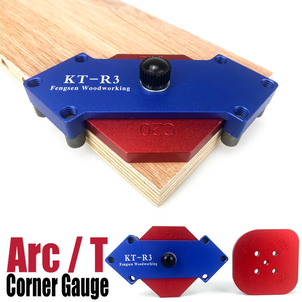 Woodworking arc positioning template, rounded corners, R-corners, semi-rounded corners, milling machine, table corner fixture