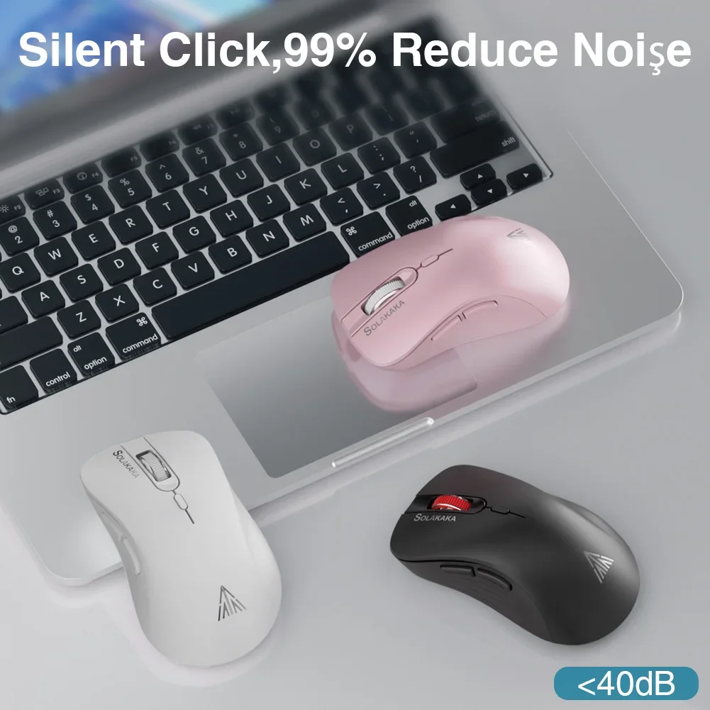 SOLAKAKA SM66 Беспроводная мышь Slient Bluetooth/2,4G/проводное соединение Портативная перезаряжаемая компьютерная мышь с 5 уровнями разрешения