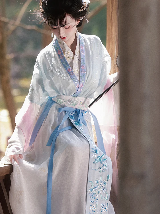 

Spring 2025 New High Waist Song Dynas Sle Women's Hanfu Skirt Slimming Long Version Qilai Ruchuan by Huazhiang