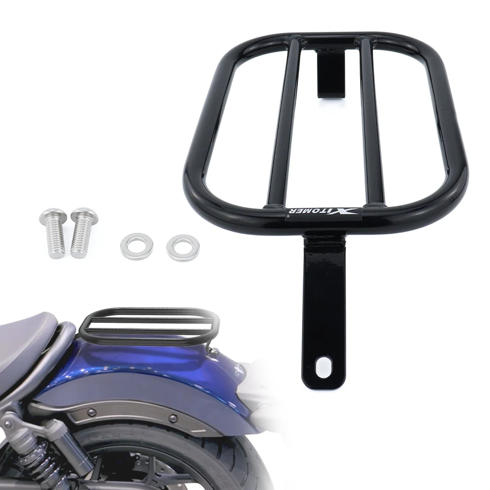 motorcycle-black-luggage-rack-rear-carrier-rear-fender-solo-seat-cmx1100-rebel-1100-2021-2022-2023-2024-2025-2026-for-honda