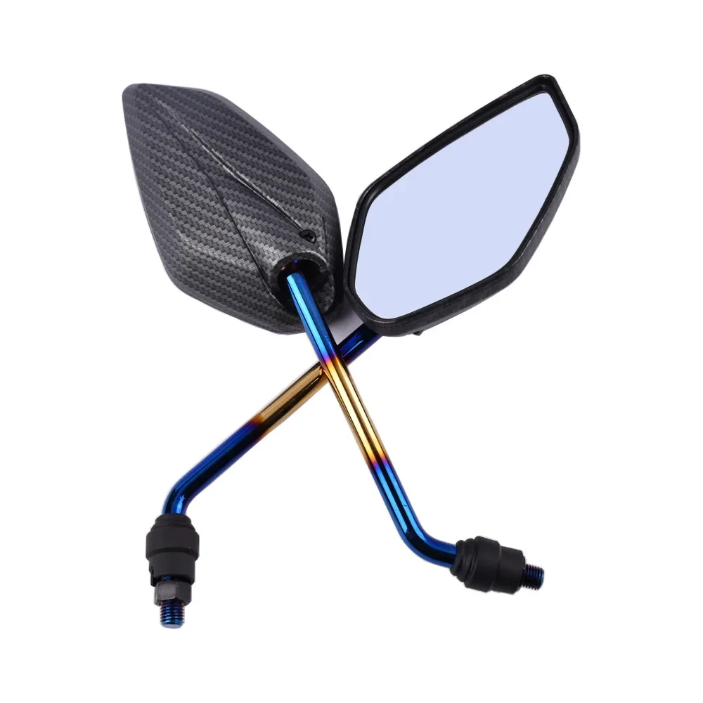 AliExpress YOUMOTECH 2pcs/lot Motorcycle Rear View Mirror Scooter Electrical Motor E-Bike carbon fiber Side Convex mirrors 10mm++ Universal Refit