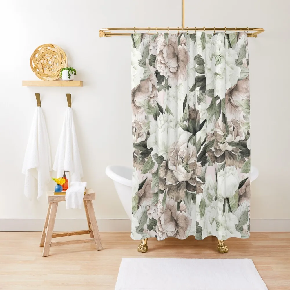 

Пион узор, акварельная занавеска для душа Роскошное покрытие для ванной комнаты для ванной комнаты с красивым дизайном занавески