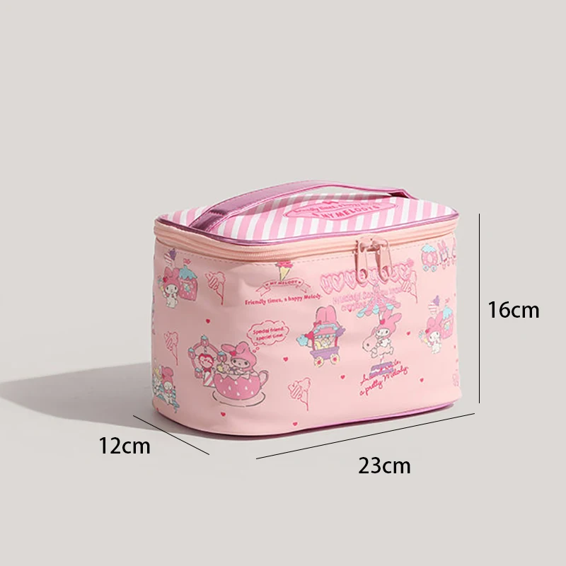 MINISO Pink Melody borsa per il trucco di grande capacità per le donne borse per cosmetici di marca di lusso di moda impermeabile in poliestere