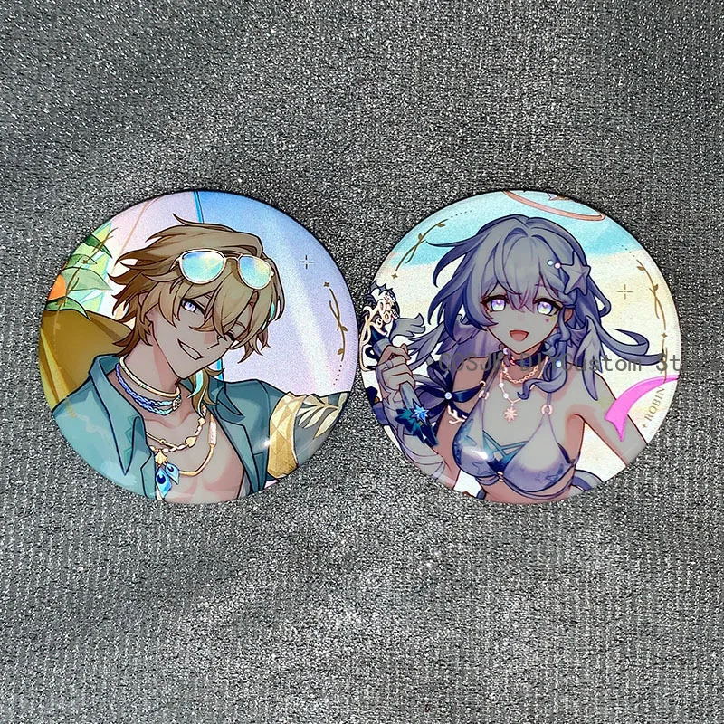 Badge réfléchissant de cosplay de personnage de jeu Honkai: Star Rail Robin Aventurine, broche, épingles, ornement décoratif en papier coloré