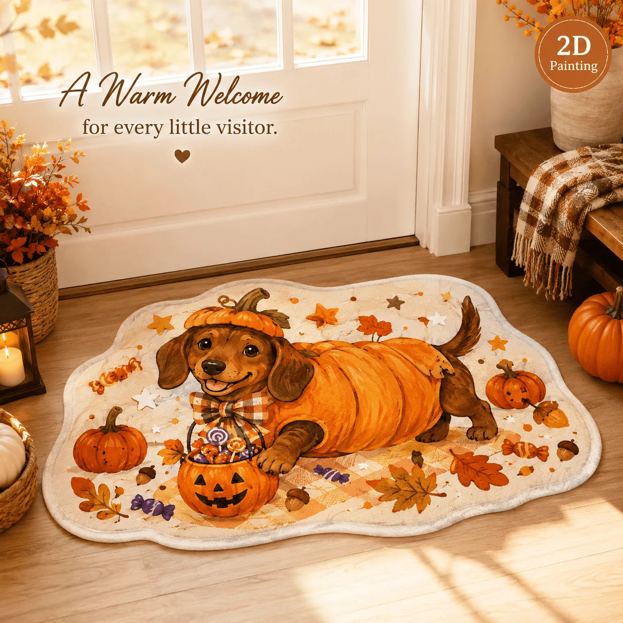 VIKAMA autumn new cute cartoon teddy bear wear-resistant and dirt-resistant floor mat bathroom door water-absorbing non-slip