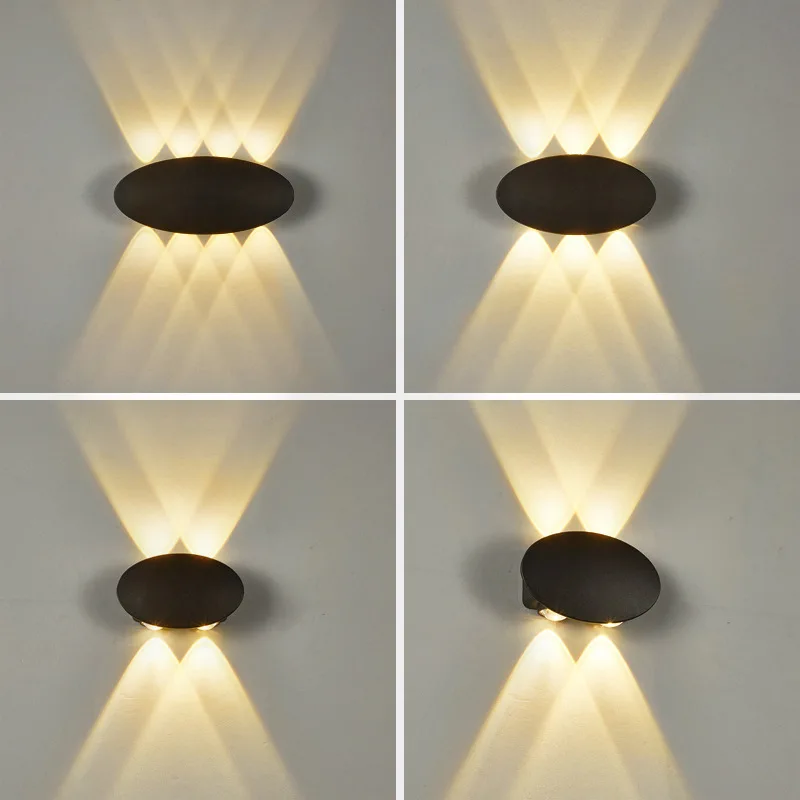 

Aluminum Oval Wall Lamp LED Waterproof Wall Light 4W/6W/8W Indoor and Outdoor Lighting Wall Lamps
