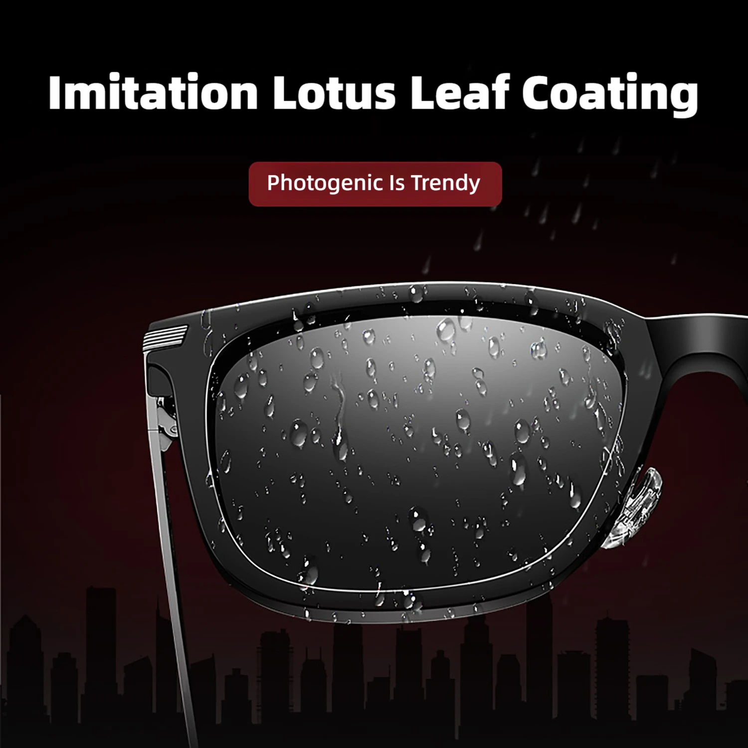 CAPONI Polarized Outdoor Men Sunglasses High Quality Driver Photochromic Gray Sun Glasses Anti Glare UV400 Black Shade BS24718