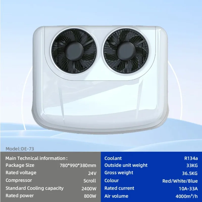 12V 24V A/C Truck Air Conditioner DC Inverter Double Fans Strong Cooling Power 12 Volts Air Conditioner For Truck RV