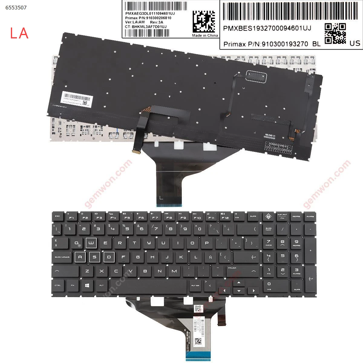 LA Laptop Keyboard for HP omen 15-DC TPN-Q211 15-dc000 15t-dc000 15-dc0010nr Black with Backlit