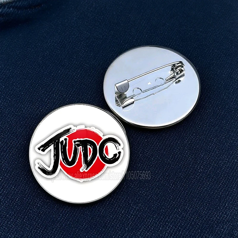 Hot selling I Love Judo Brooch Judo Karate Taekwondo Enthusiasts Glass Cabochon brooch Pin Club Gift - view 2