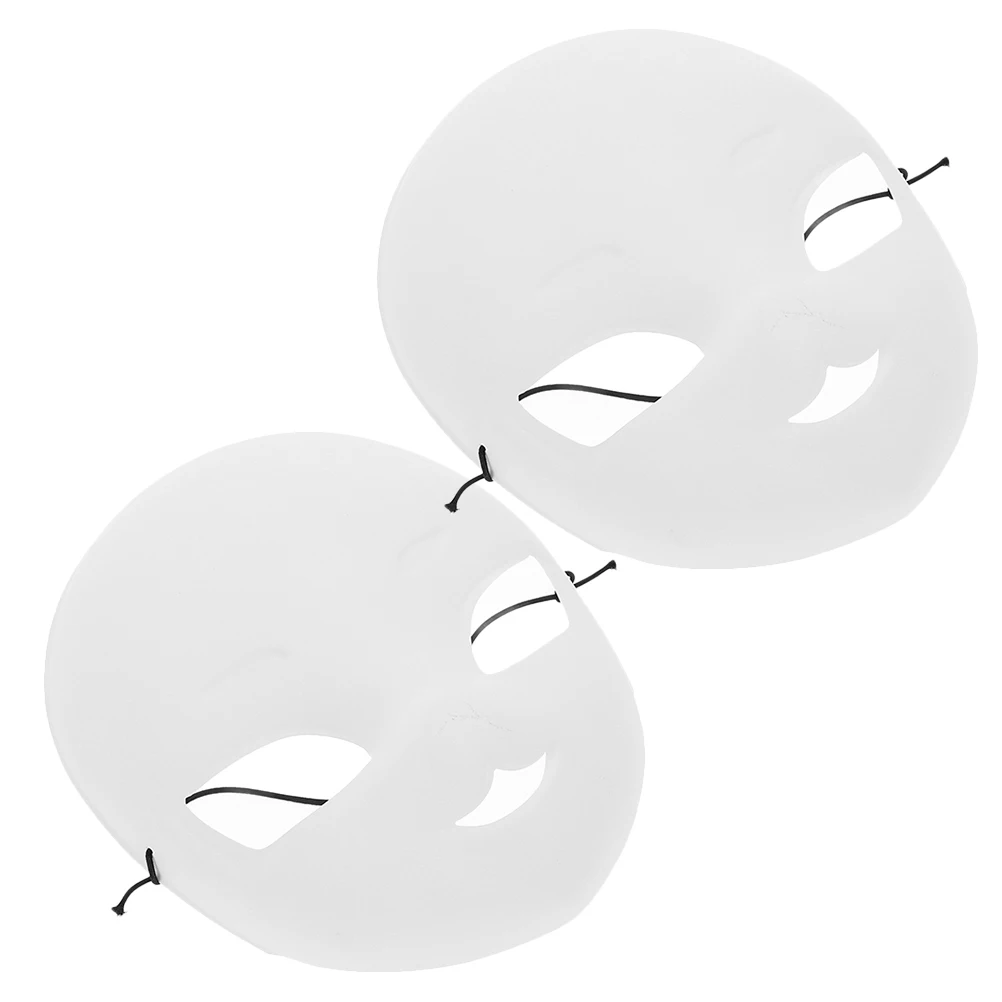 

2 Pcs Blank Fox Mask Costume Masks Makeup Props Cosplay Diy White Plastic Decoration