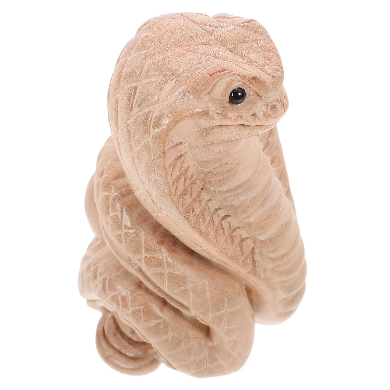 

Wooden Carved Snake naments Small Realistic Figures Decor Fake Model Khaki Color Vivid Shape Lifelike prank snake