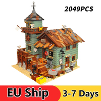 2049pcs Fisherman Old Fishing House Store Model Building Street View City Blocks Bricks Kids Birthday Toys Gift 21310