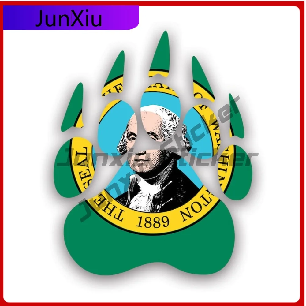 

Washington State Bear Sun Resistant Weather Resistant Cool For Bumper Truck Car Body Removable Self Adhesive Decoration Fade