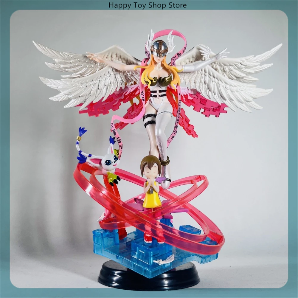 Digimon Adventure 	Angewomon Angemon Childhood Memories Anime Figure Model Statue Collection Model Desktop Decoration Ornament