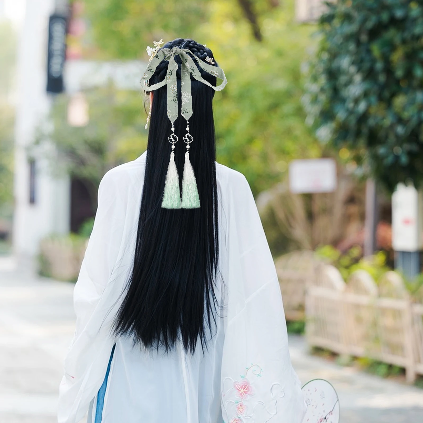 

Hanfu Hair Accessories Gradient Tassel Artificial Silk Ribbon Versatile Use Soft Material Chinese Style Headband Traditional