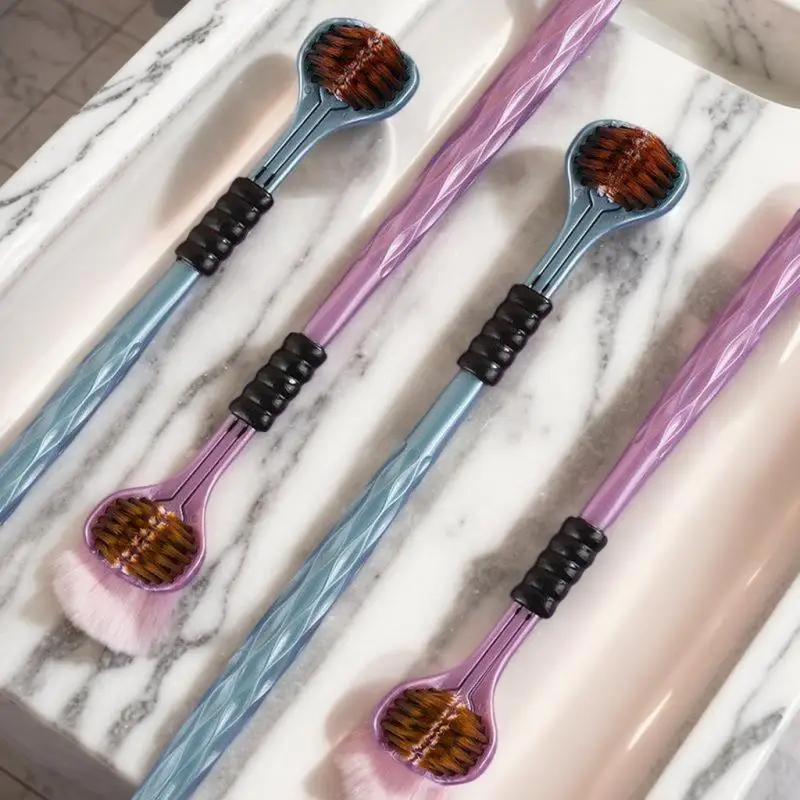 

2 шт. 3D-стерео зубные щетки с трехсторонней чисткой, ультратонкие мягкие щетинки, для взрослых, с скребком для языка, уход за полостью рта 360° ° Щетка для чистки зубов