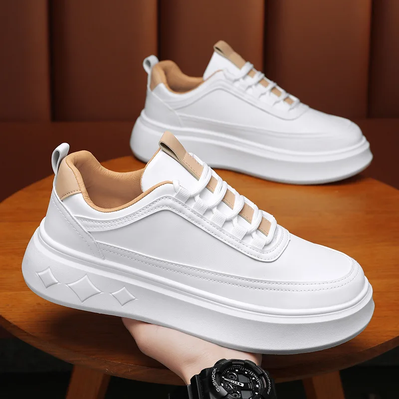 2024 Summer Increase Height Men Shoes The New Breathable Thick Sole Sneakers Casual High Quality White Shoes Zapatillas Hombre