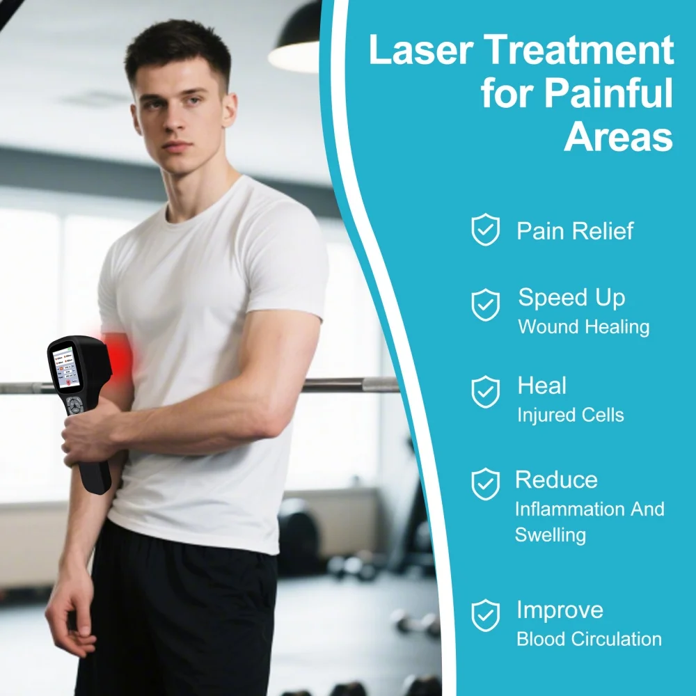 GOVW 2500mW Cold Laser Therapy Device 905nm 980nm 25Diodes Touch Screen Infrared Light Machine for Sports Injuries Wound Healing