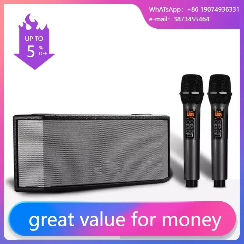 

Portable Active Karaoke Speaker With Wireless Microphone BT Connecting For Phone Use DSP Function UHF Wireless Microphone