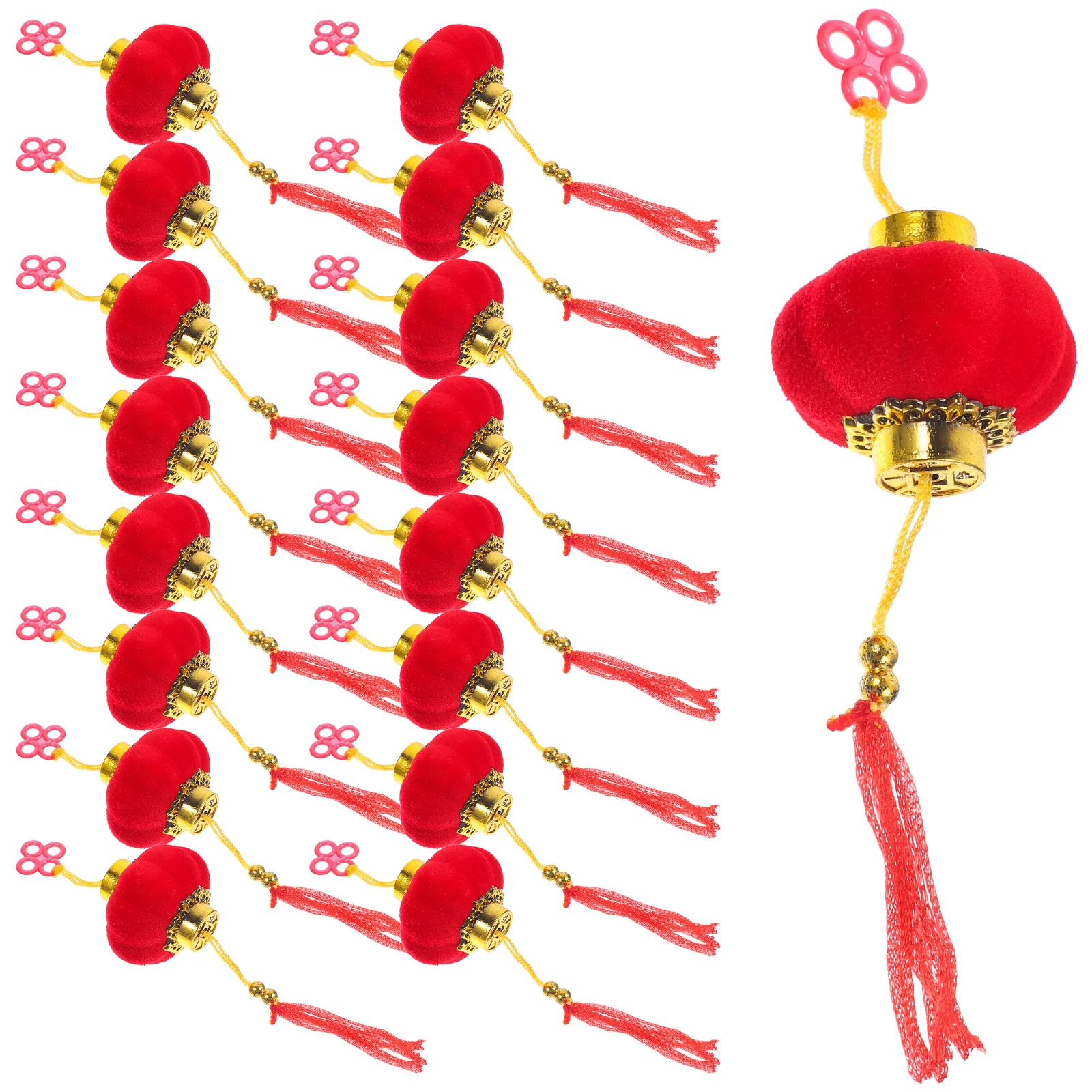 

30pcs Red Lantern Ornaments Key Chain Decorations Party Festival Spring New Year Wedding Hanging Lucky PVC
