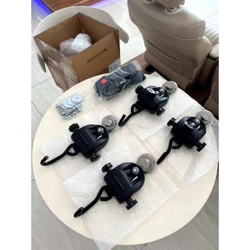 Wheelchair restraint system is suitable for buses and trucks and can be connected to wheelchair safety locks.