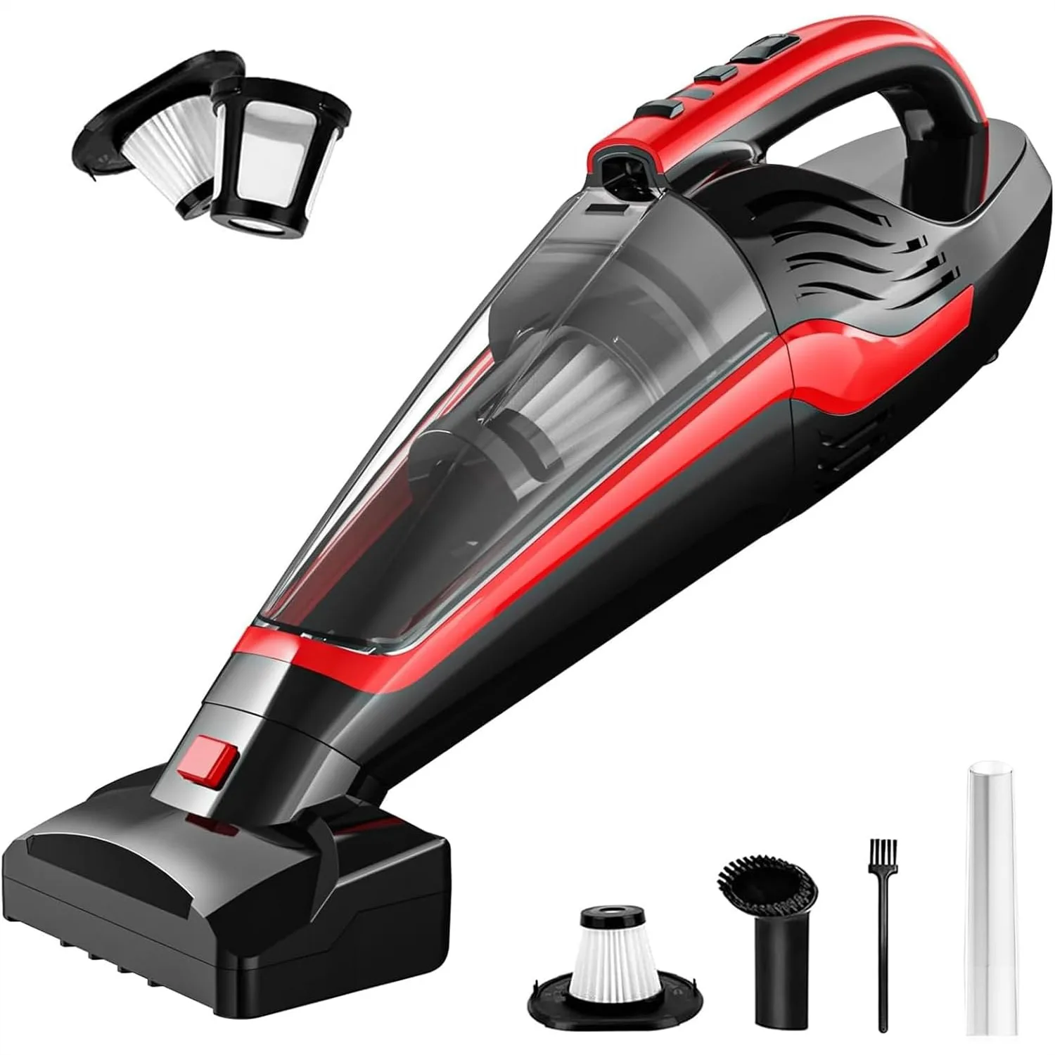 

Pet Hair Handheld Vacuum Cordless, Car Vacuum Rechargeable with Motorized Brush & HEPA Filter for Carpet, Couch, Stairs