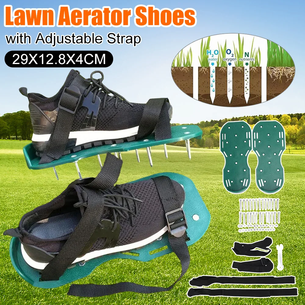 

Обувь с аэратором для газона. Противоскользящие сандалии с шипами и регулируемым ремешком. Сандалии с аэратором для газона для аэрации почвы. Уход за садом.