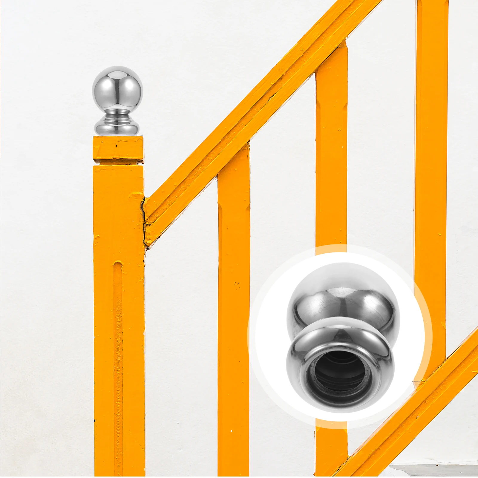 

Stair Guardrail Balls Fence Post Tops Stainless Steel Metal Railing Durable Easy Installation Suitable Gates Fences