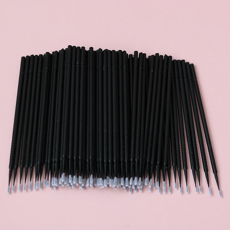 100Pcs Disposable Micro Swabs Brush Eyelashes Extension Individual Lash Removing Swab Micro Brush For Eyelash Extension Tools