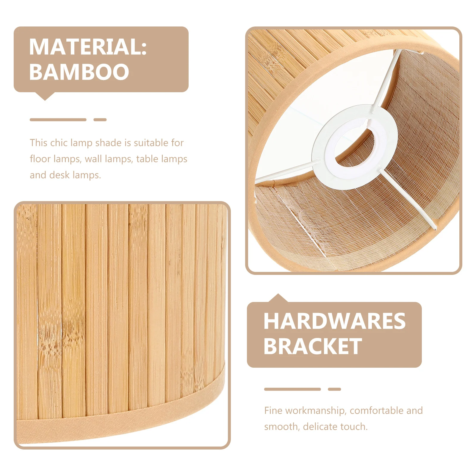 

Vintage Bamboo Lampshade E27 E14 Base Small Drum Light Cover for Wall Lamp Table Desk Lamp Home Hotel Bedroom Study