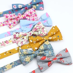 Nowe w kwiatki muszki dla mężczyzn chłopcy dzieci bawełna drukuj kreskówka kaczka kot słoń Pattren regulowany motyl Party Cravat