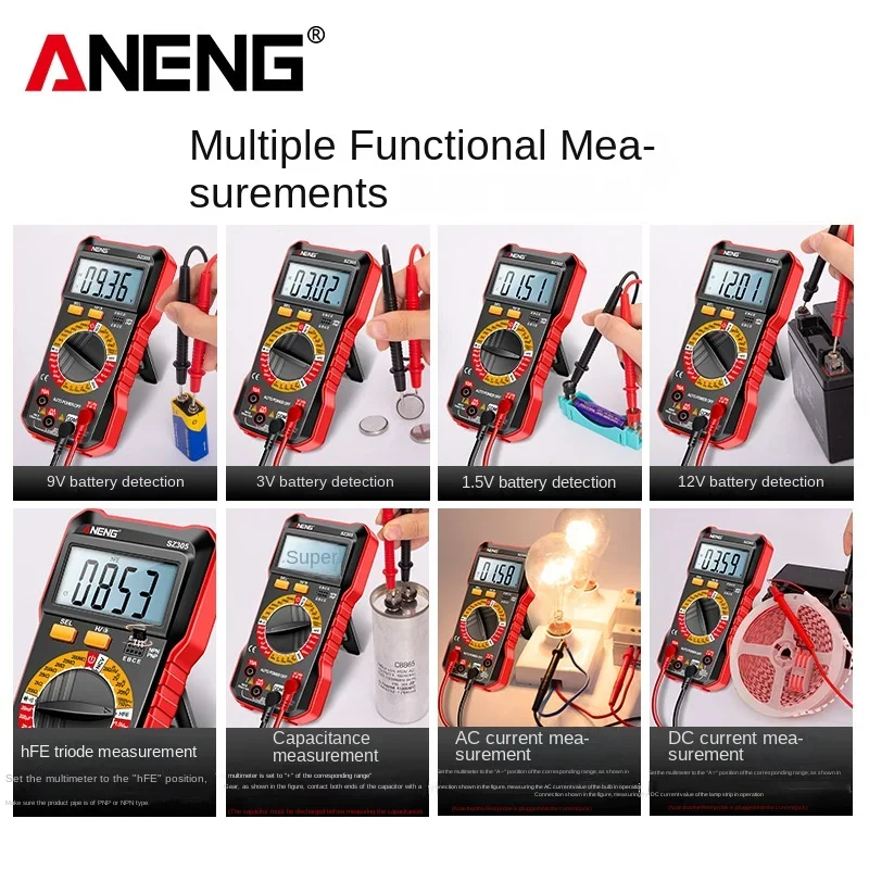 ANENG SZ305 High-precision Digital Display Portable Multimeter Electrician Small Multi-function Voltage and Current Meter