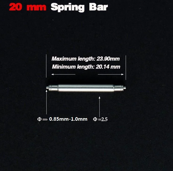 2.5mm Thick Double Shoulder Watch Spring Bar 20mm 22mm 16mm to 26mm W3221